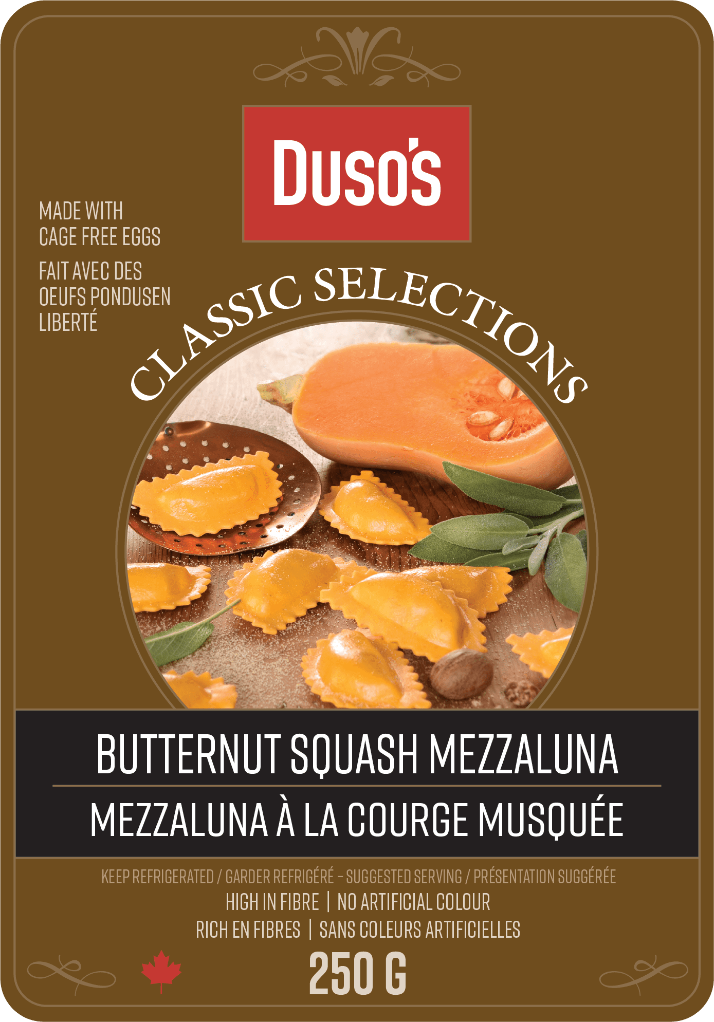 italian food butternut squash mezzaluna package