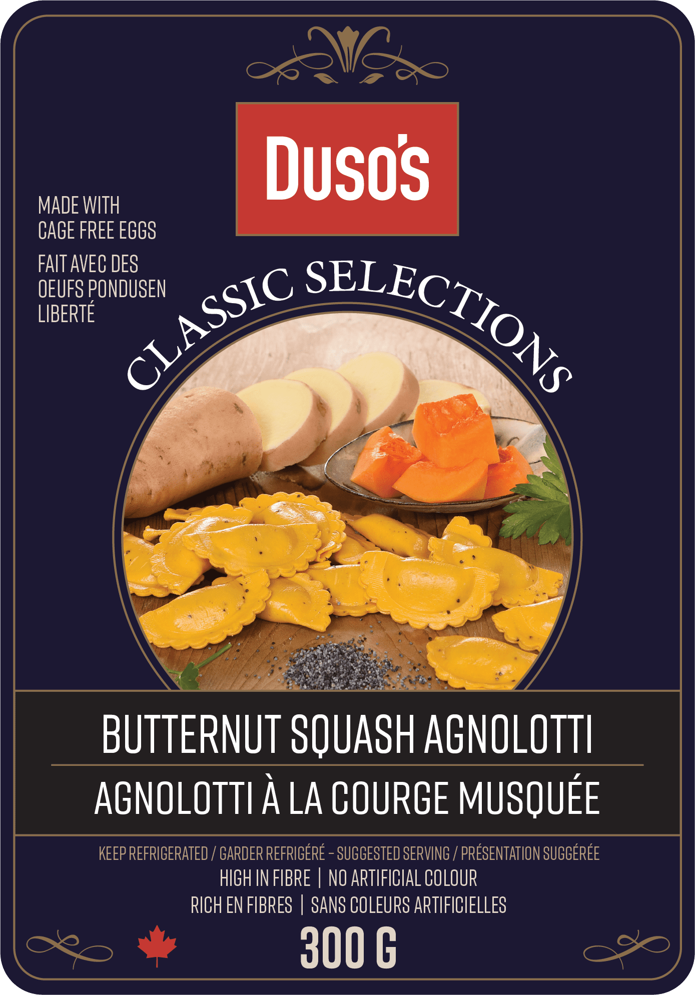 italian food butternut squash agnolotti package