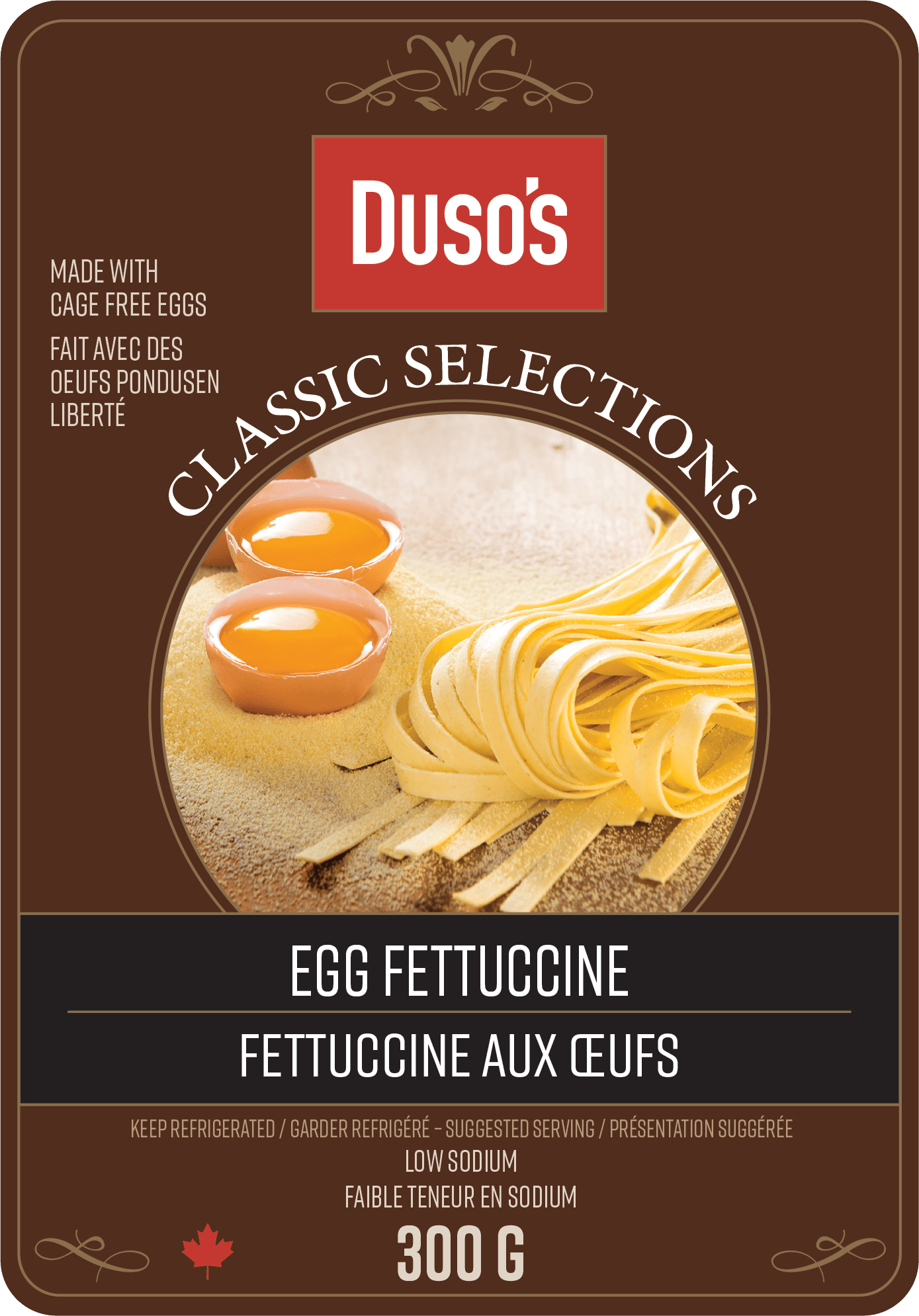 italian food egg fettuccine package