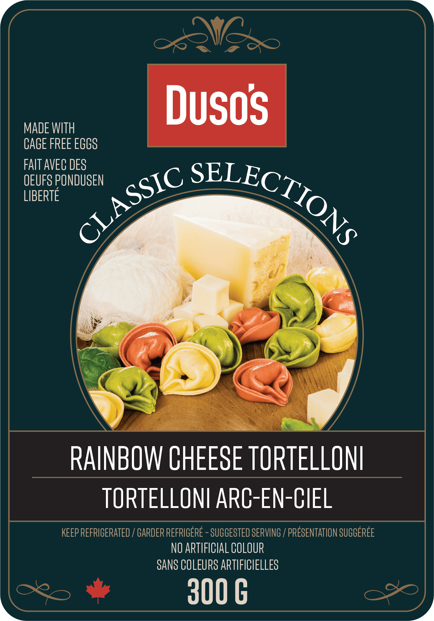 italian food rainbow cheese tortelloni package