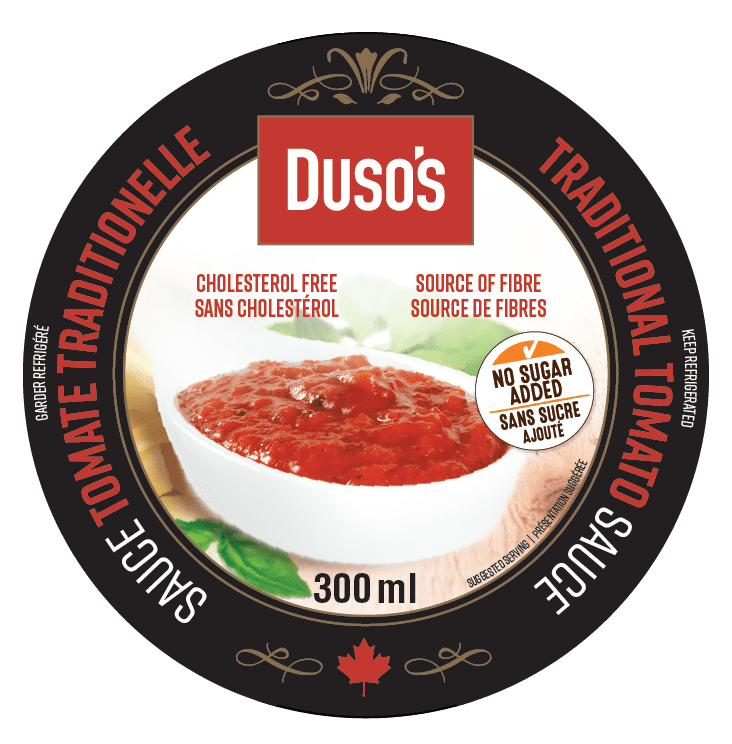 duso's tomato sauce label