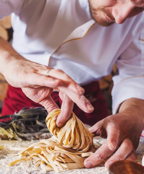 pasta chef making pasta 