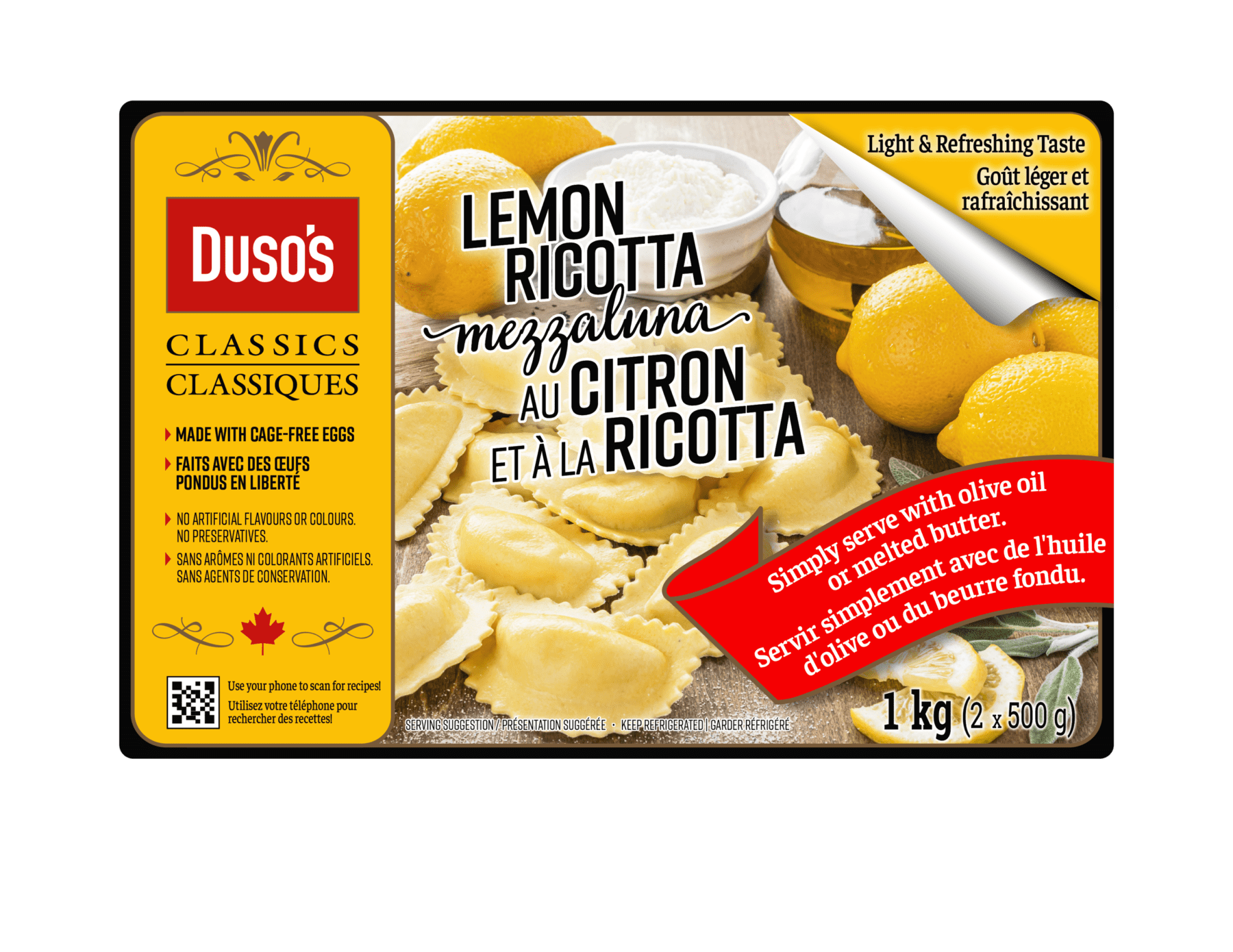 Classic Lemon Ricotta Mezzaluna Duso’s